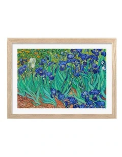 Australian Made Van Gogh Irises Print in Natural Oak