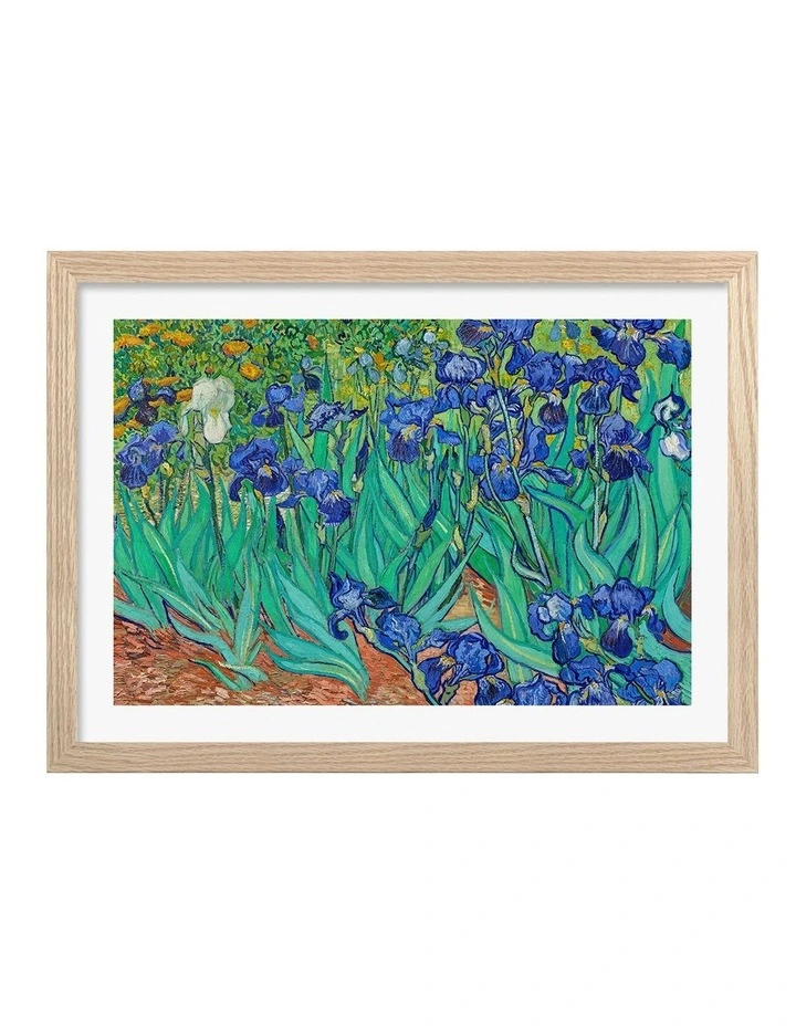 Australian Made Van Gogh Irises Print in Natural Oak image 1