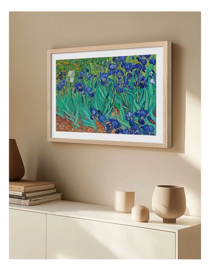 Australian Made Van Gogh Irises Print in Natural Oak image 2