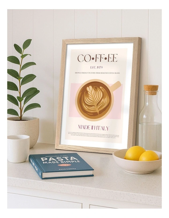 Australian Made Italian Coffee Print in Natural Oak image 2