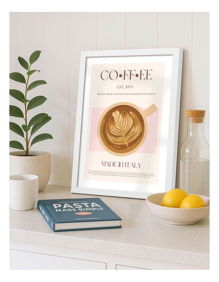 Australian Made Italian Coffee Print in White image 2