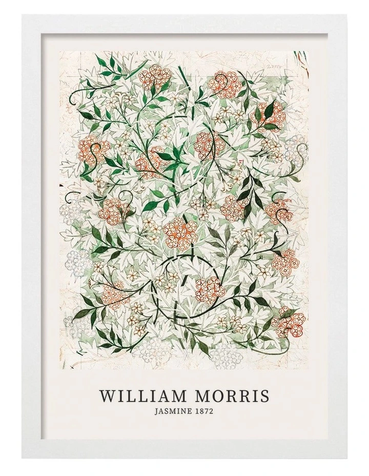Australian Made Jasmine Pattern Print in White image 1
