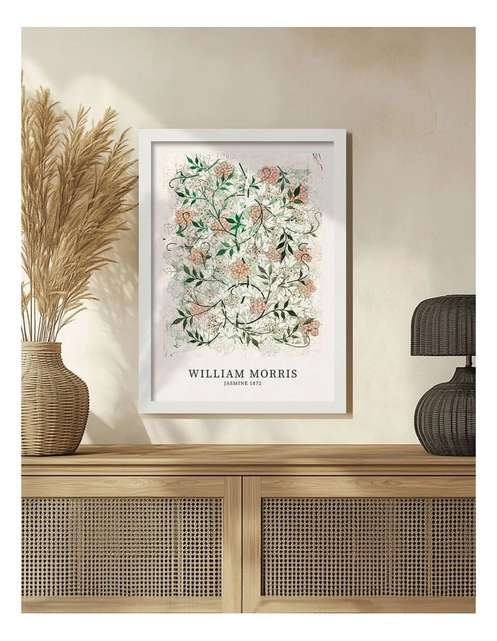 Australian Made Jasmine Pattern Print in White image 2