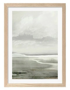 Australian Made Lakes Abstract Print in Natural Oak