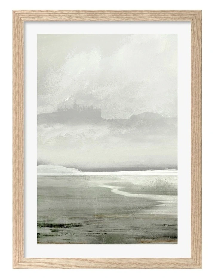 Australian Made Lakes Abstract Print in Natural Oak image 1