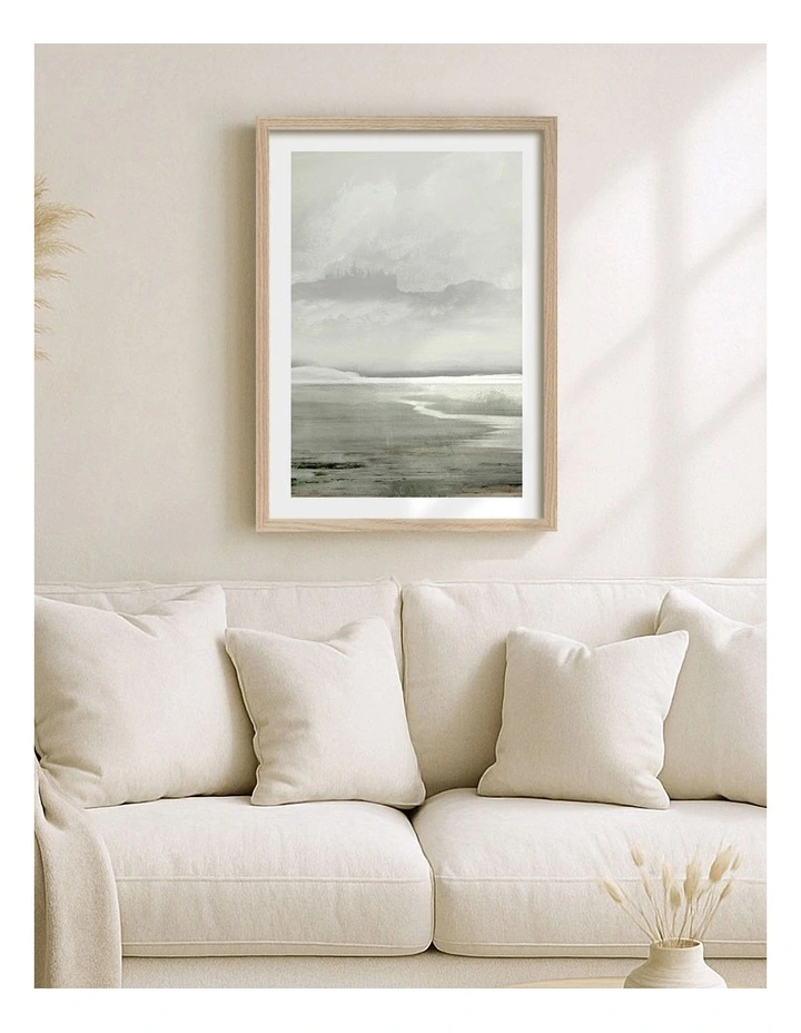 Australian Made Lakes Abstract Print in Natural Oak image 2