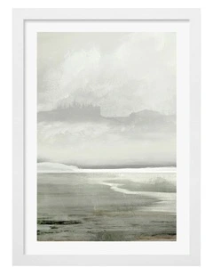 Australian Made Lakes Abstract Print in White
