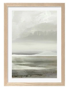 Australian Made Lakes No2 Abstract Print in Natural Oak
