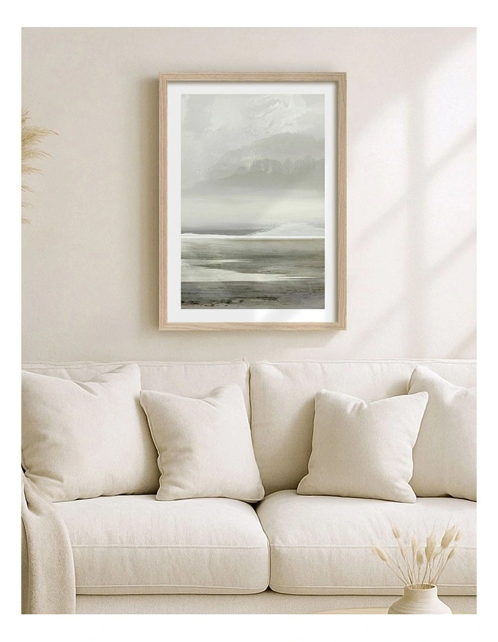 Australian Made Lakes No2 Abstract Print in Natural Oak image 2