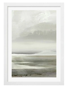 Australian Made Lakes No2 Abstract Print in White