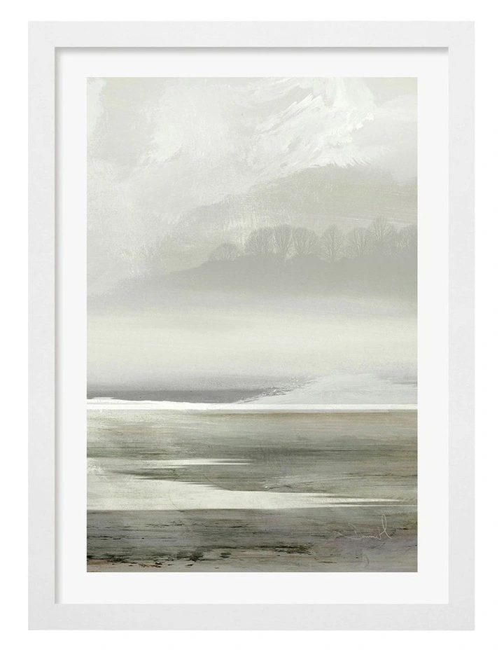 Australian Made Lakes No2 Abstract Print in White image 1