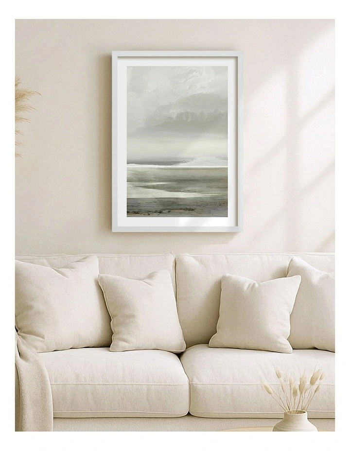 Australian Made Lakes No2 Abstract Print in White image 2
