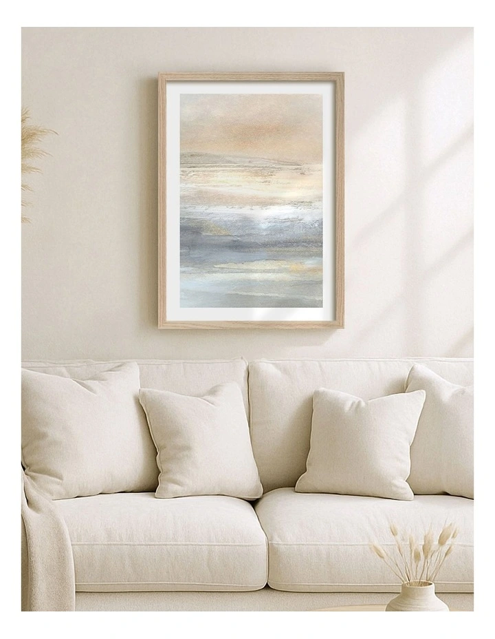 Australian Made Land 2 Abstract Print in Natural Oak image 2