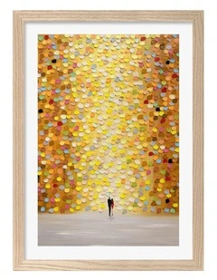 Australian Made Love Me Art Print Frame in Natural Oak