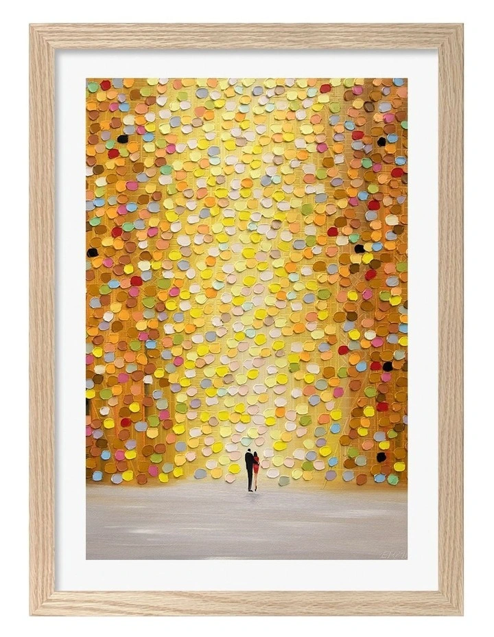 Australian Made Love Me Art Print Frame in Natural Oak image 1