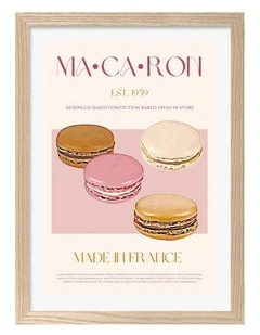 Australian Made Macaron Delight Print Frame in Natural Oak