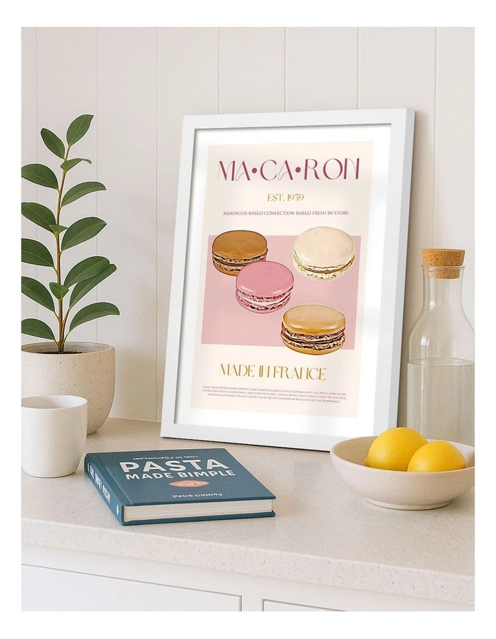Australian Made Macaron Delight Print Frame in White image 2