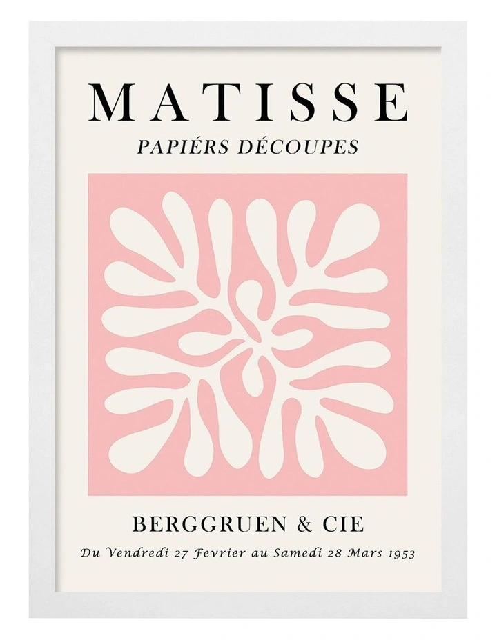 Australian Made Matisse Floral Print Frame in White image 1