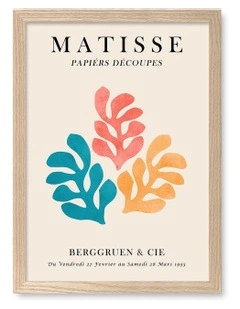 Australian Made Matisse Floral Print Frame in Natural Oak