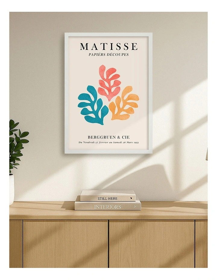 Australian Made Matisse Floral Print Frame in White image 2
