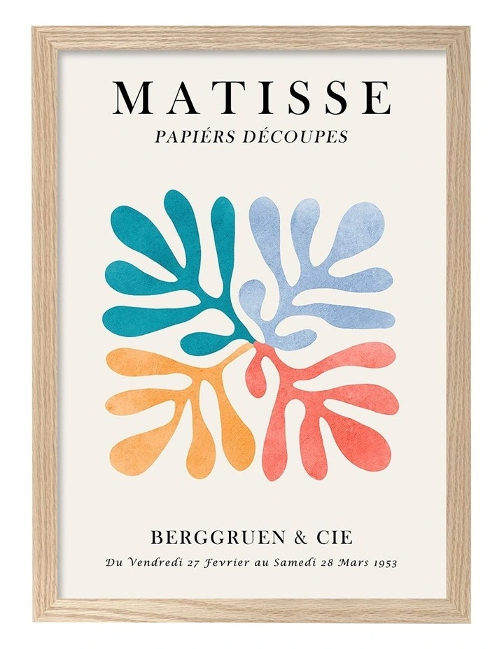 Australian Made Matisse Floral Print Frame in Natural Oak image 1