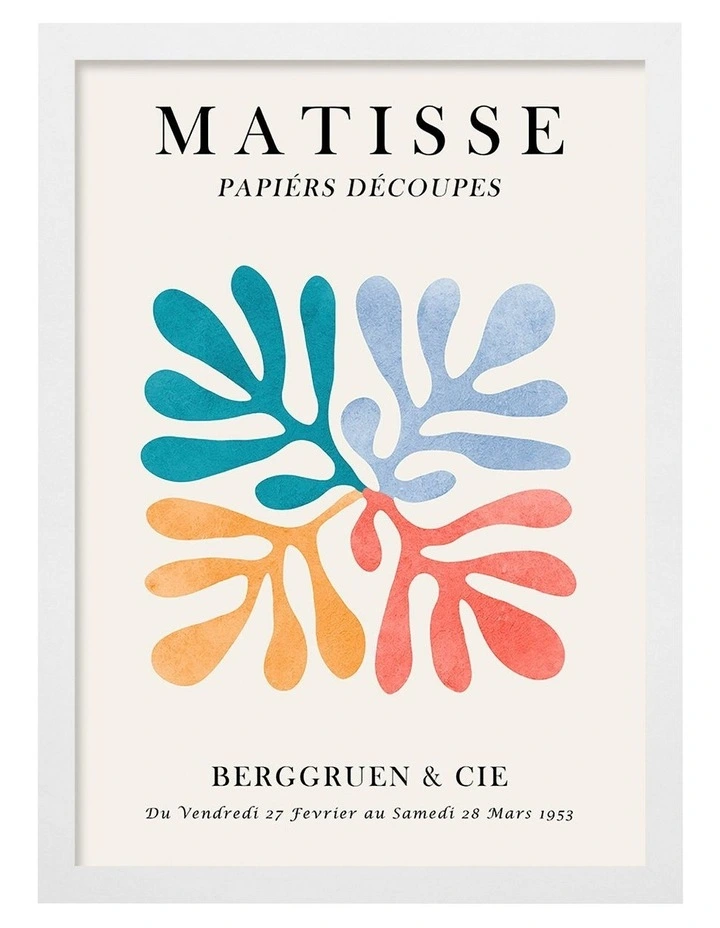 Australian Made Matisse Floral Print Frame in White image 1