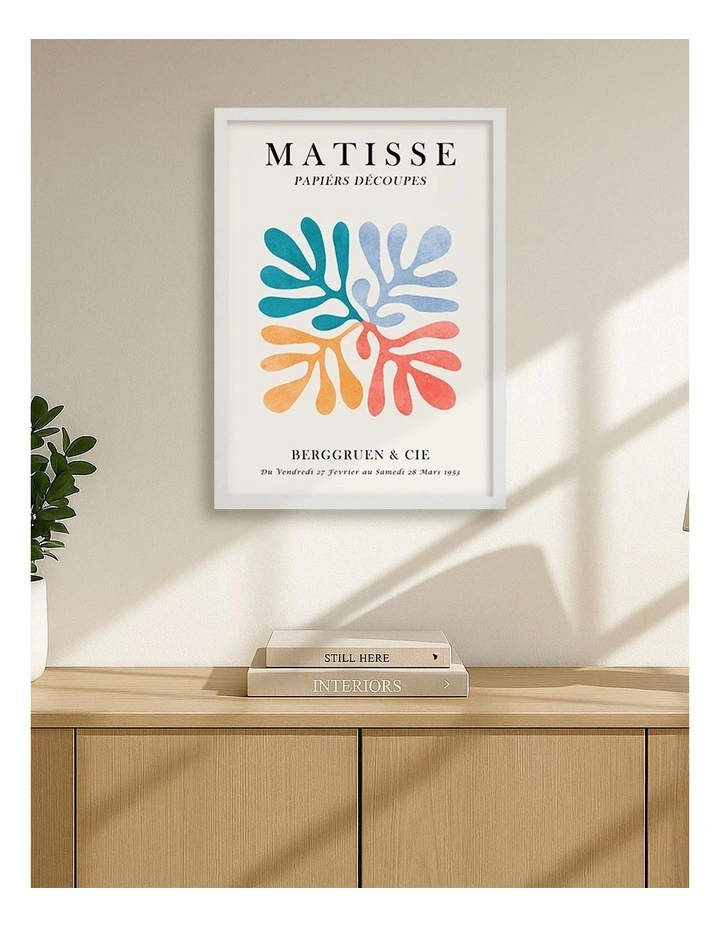 Australian Made Matisse Floral Print Frame in White image 2