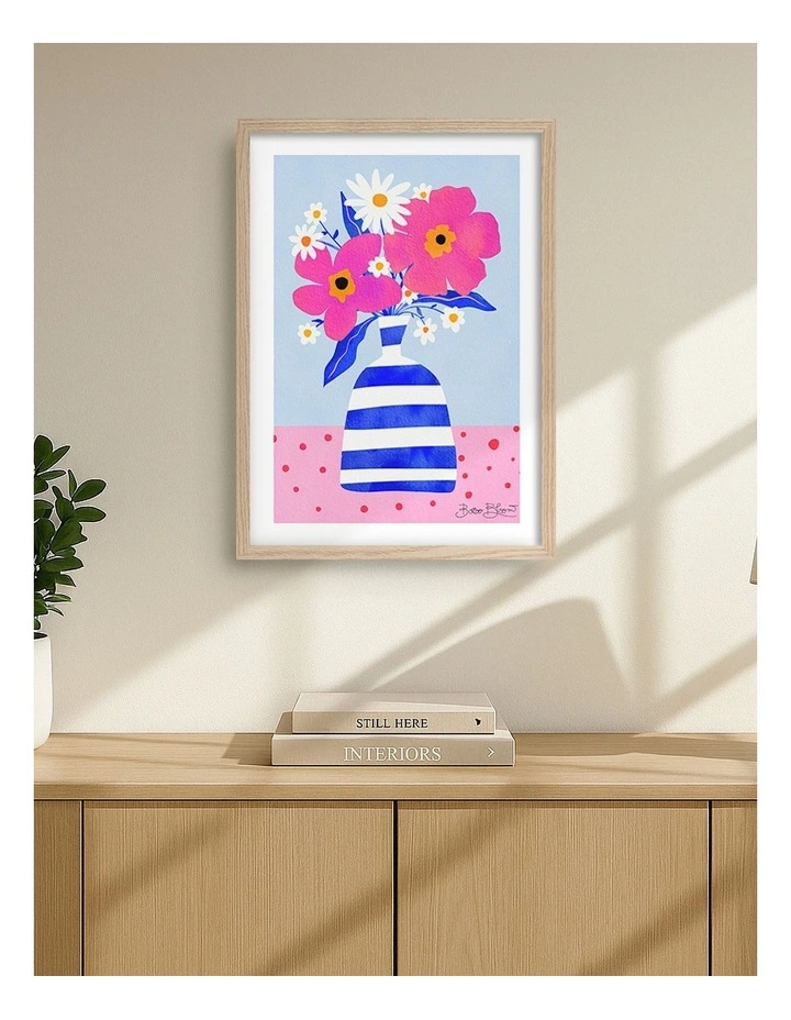 Australian Made Maximalist Flowers Print Frame in Natural Oak image 2