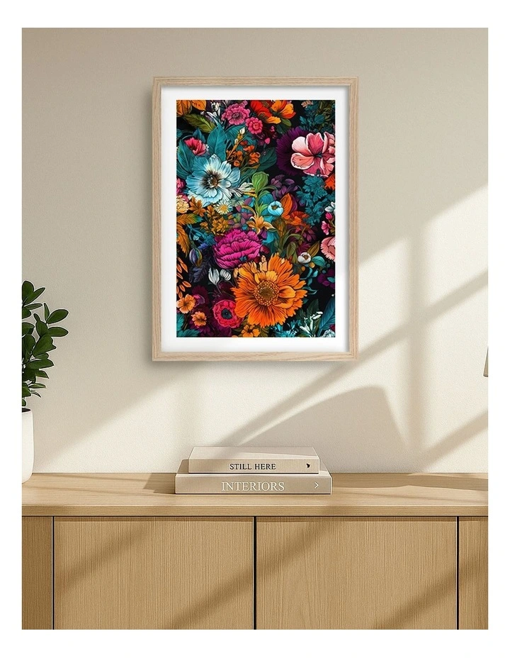 Australian Made Meadow Flowers Print Frame in Natural Oak image 2