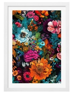 Australian Made Meadow Flowers Print Frame in White