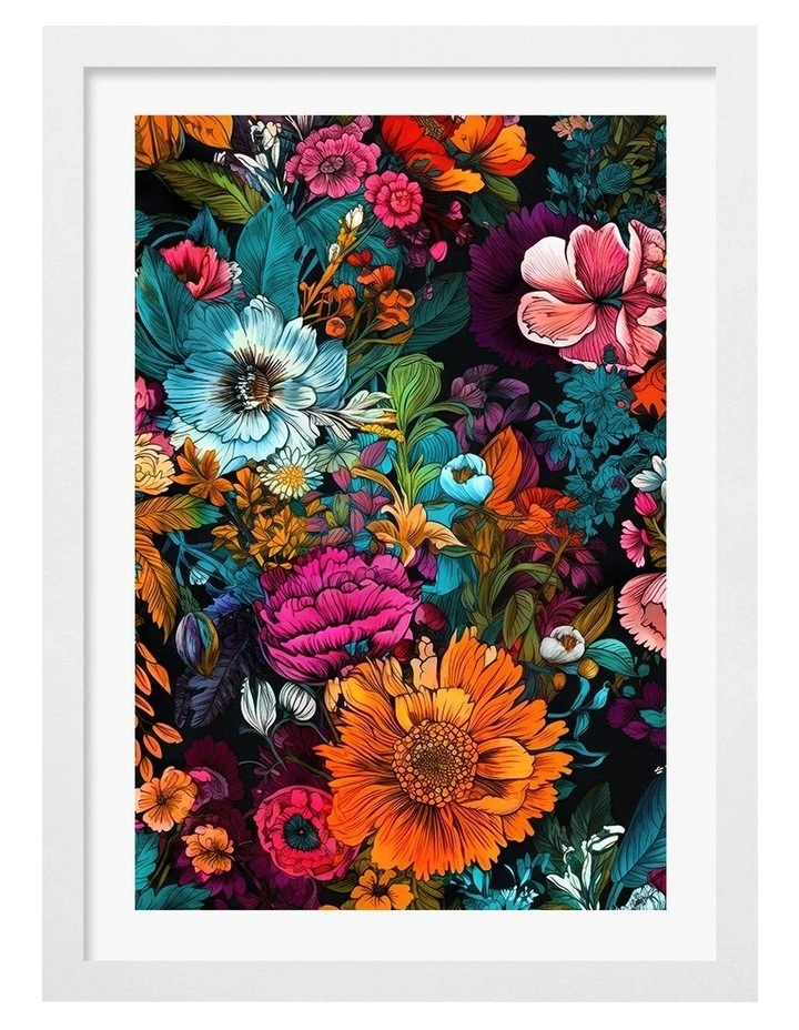 Australian Made Meadow Flowers Print Frame in White image 1