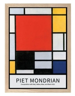 Mondrian Composition Print Frame in Natural Oak