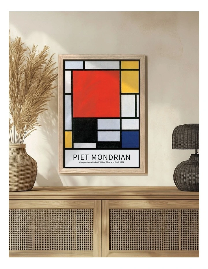 Mondrian Composition Print Frame in Natural Oak image 2