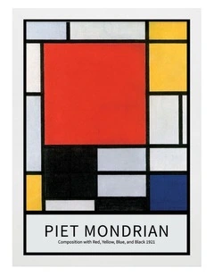Mondrian Composition Print Frame in White