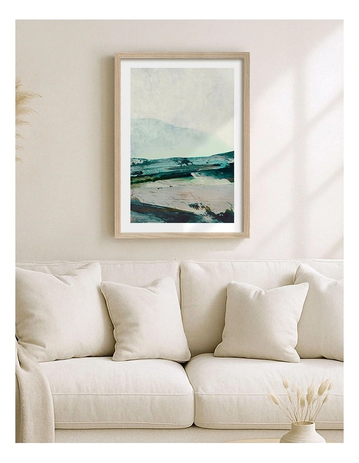 Mountains Abstract Print Frame in Natural Oak image 2