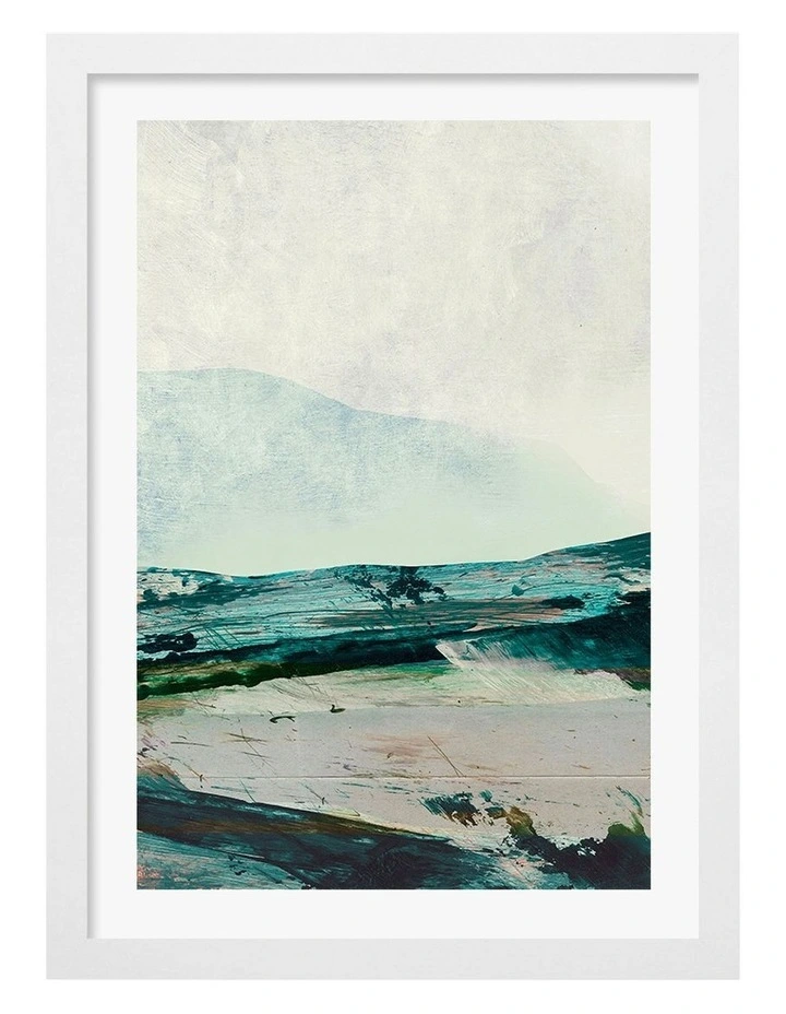 Mountains Abstract Print Frame in White image 1