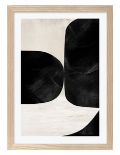 Night Abstract Print Frame in Natural Oak