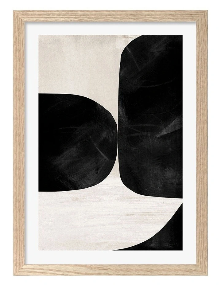 Night Abstract Print Frame in Natural Oak image 1