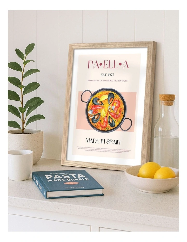 Paella Delight Print Frame in Natural Oak image 2