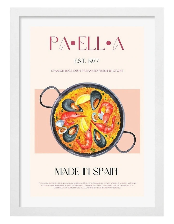 Paella Delight Print Frame in White image 1