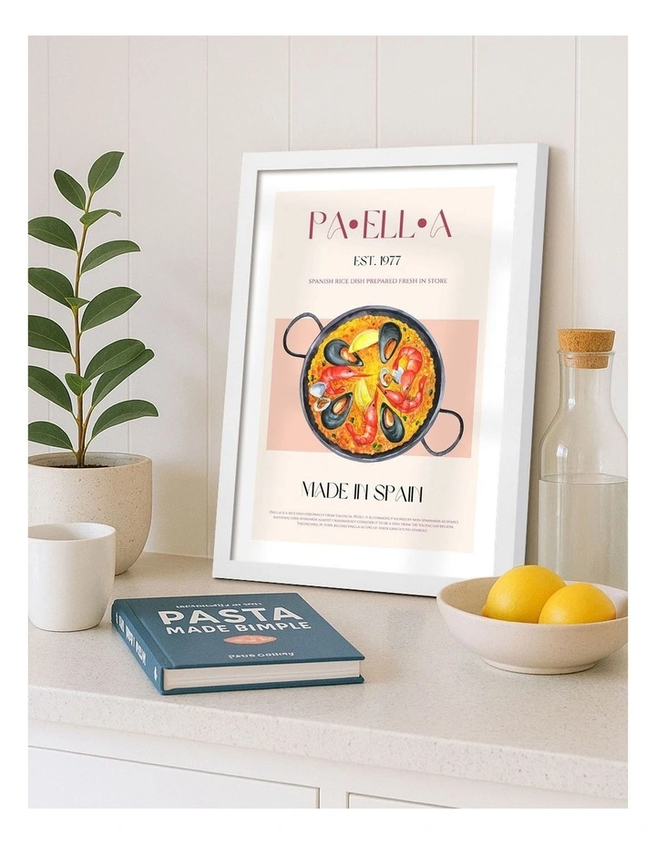 Paella Delight Print Frame in White image 2
