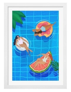 Pool Print Frame in White