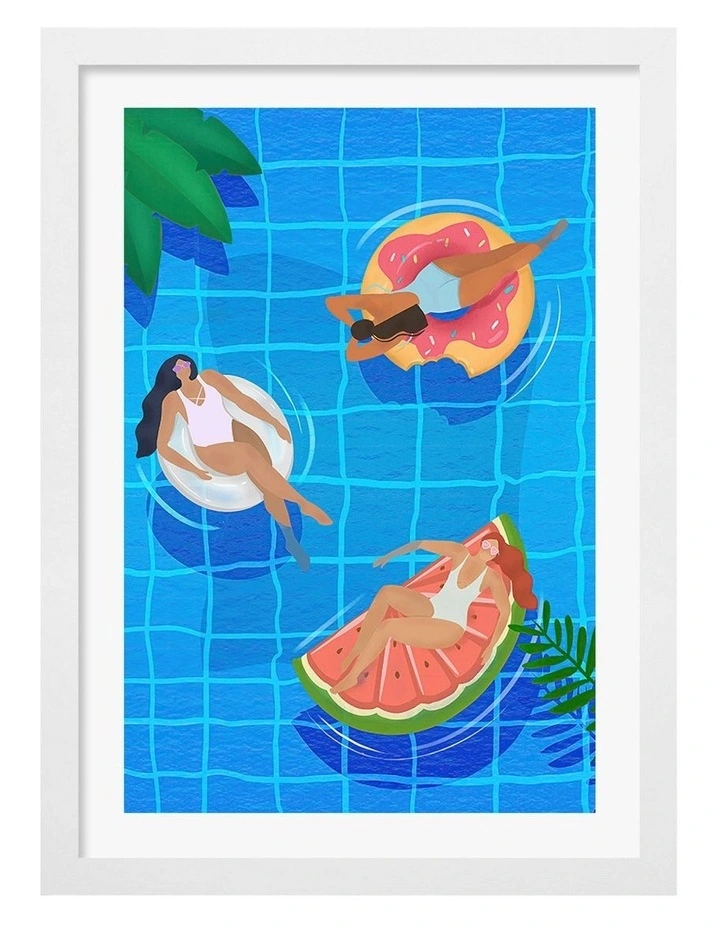 Pool Print Frame in White image 1