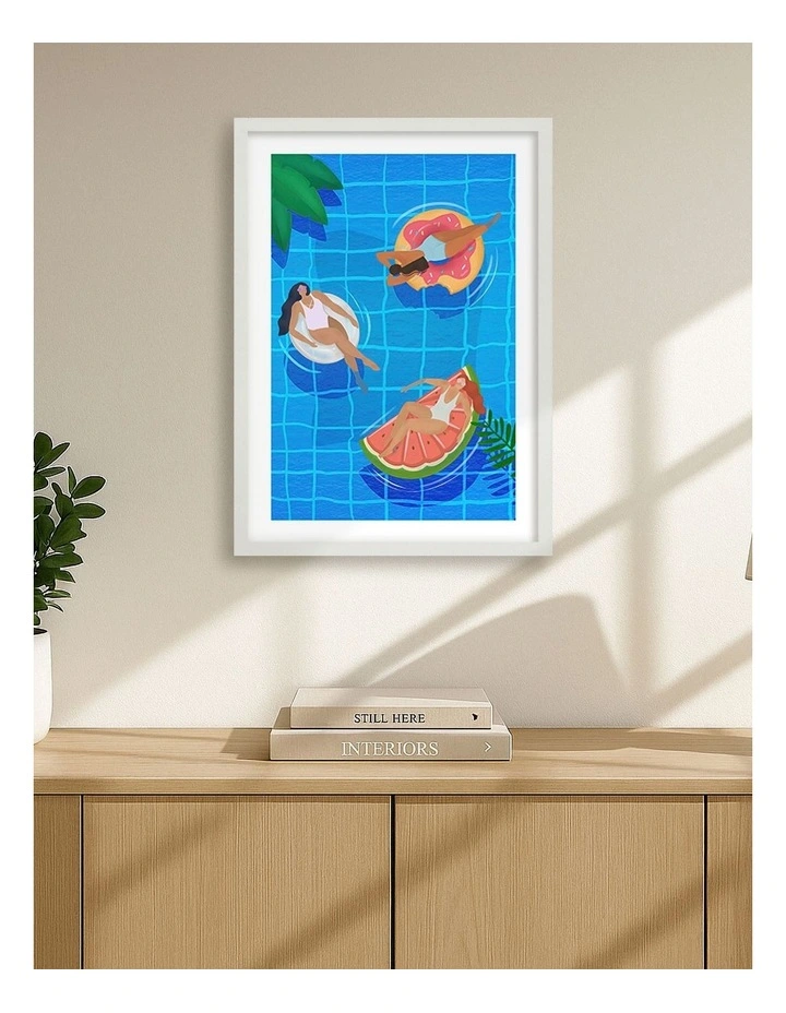 Pool Print Frame in White image 2