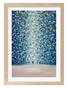 Made Raindrop Confetti Print Frame in Natural Oak