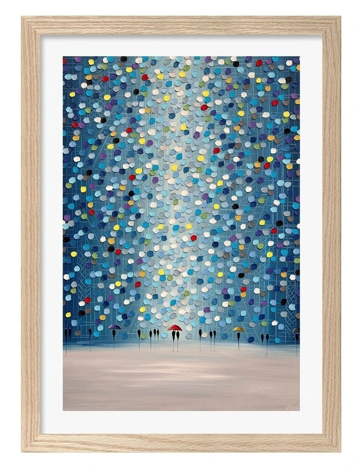 Made Raindrop Confetti Print Frame in Natural Oak image 1