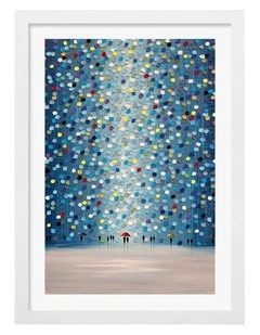 Australian Made Raindrop Confetti Print in White
