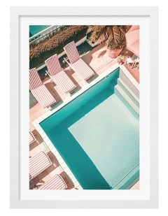 Australian Made Striped Pool Print Frame in White