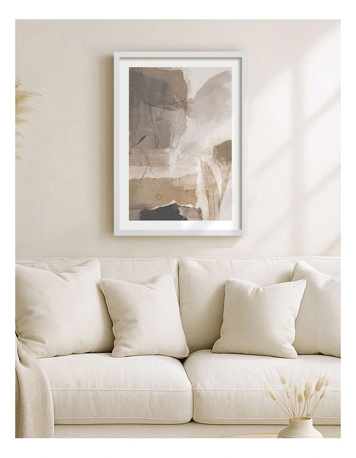 Australian Made Reno Abstract Print Frame in White image 2