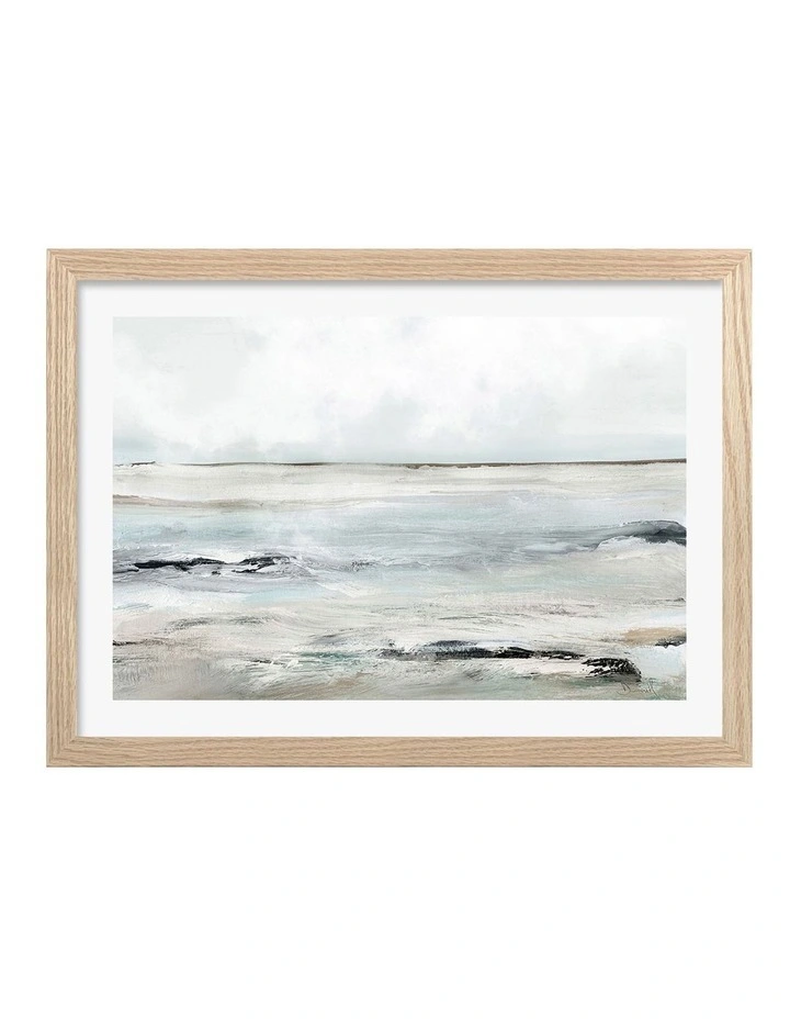 Sandy Bay Abstract Print Frame in Natural Oak image 1